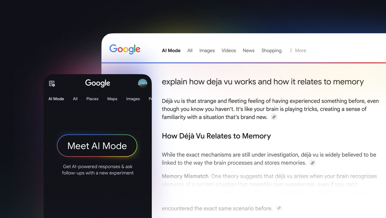 Giao diện Google AI Mode và AI Overviews