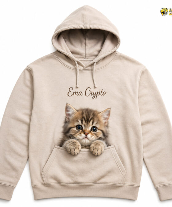 Playful Kitten Pocket Peek Hoodie