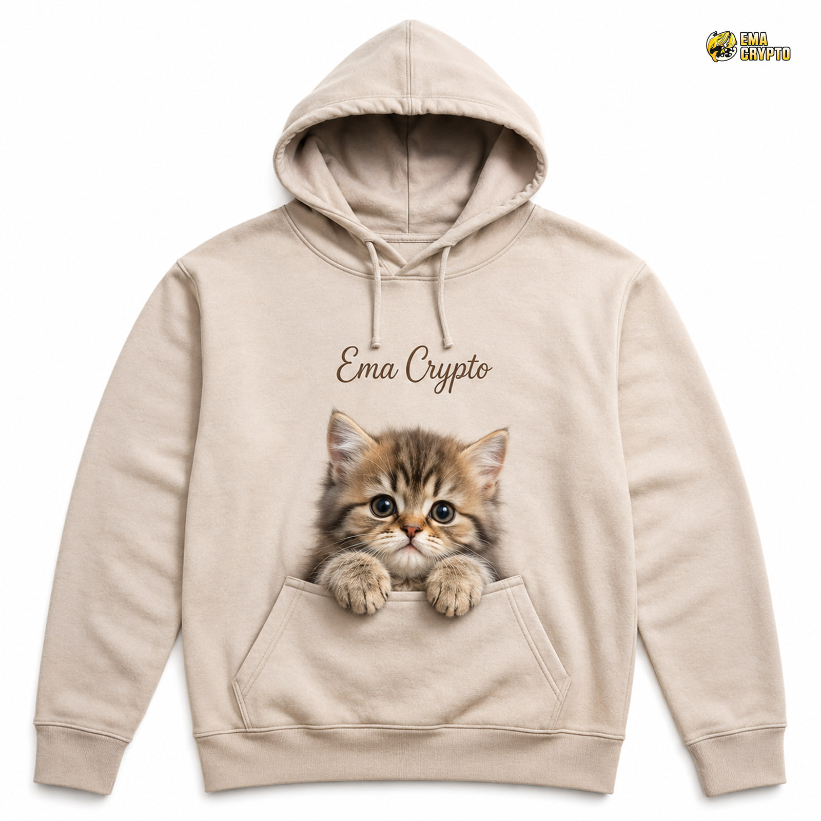 Playful Kitten Pocket Peek Hoodie