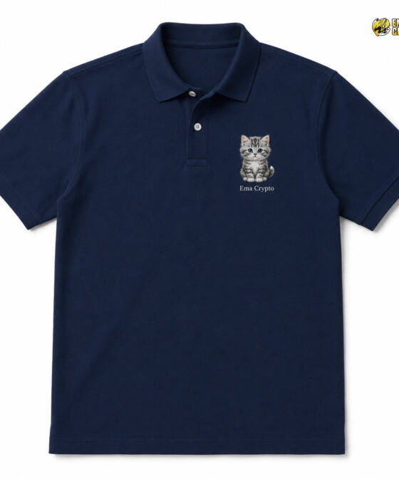 Tiny Kitten Embroidered Look Polo